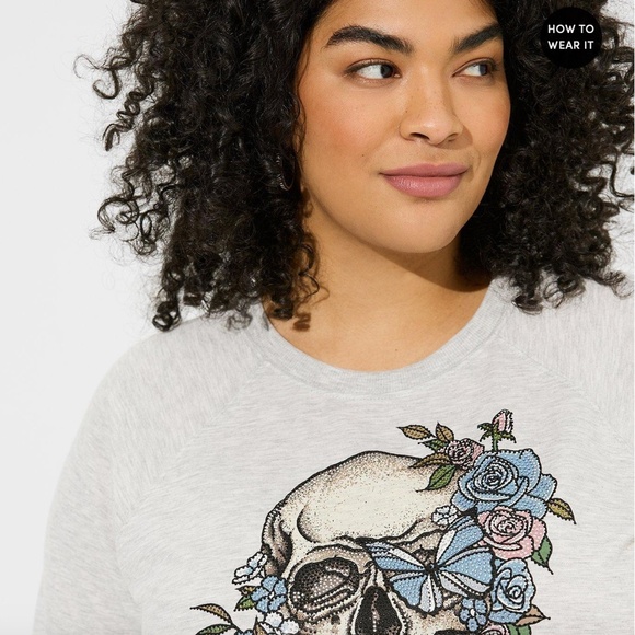 Embellished Skull French Terry Sweatshirt - Picture 4 of 9